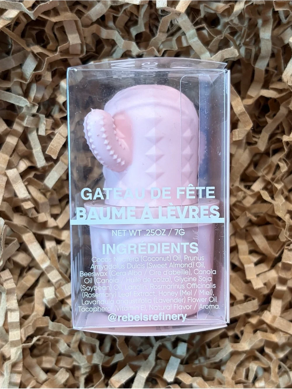 Rebels Refinery Pink Cactus Birthday Cake Lip Balm